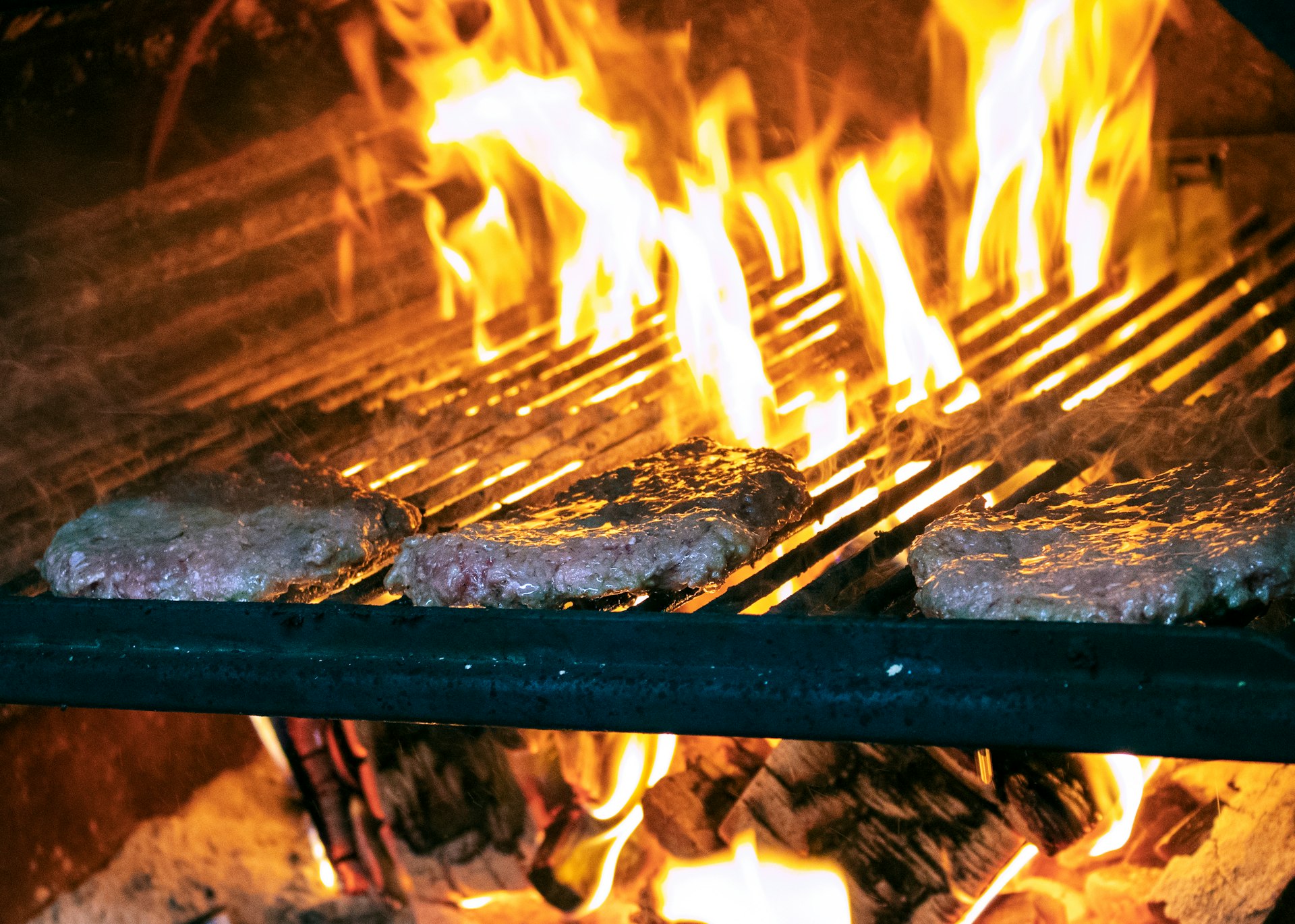 a close-up of a fire